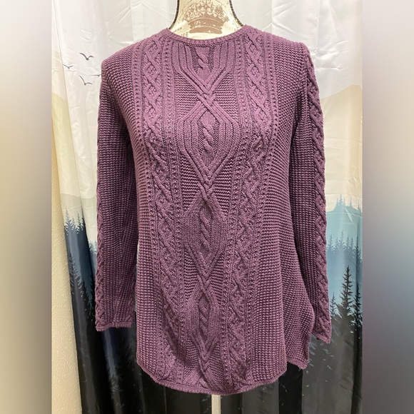 Eight Eight Cotton Knit Plum Tunic Top sz M - Picture 1 of 5